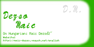 dezso maic business card